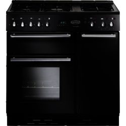 Rangemaster Toledo 90 Dual Fuel with FSD - 72850 Range Cooker in Gloss Black